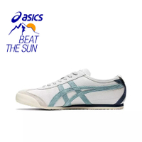 Asics Onitsuka เม็กซิโก66สินค้าใหม่ผู้ชายผู้หญิง Shock Absorbing Balance รองเท้าวิ่ง1182B039รองเท้าผ้าใบคลาสสิกสีขาว/สีฟ้า