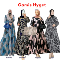 (BANYAK MOTIF) Gamis Dewasa Hyget Harian Panjang Dress Wanita Motif Sultan Polkadot Malika Salur Kot