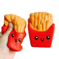1Pcs New Fashion Slow Rebound Squishy Cute French Fries Slow Rising Squeeze Toy Simulation Stress Relief For Kid Birthday Gift