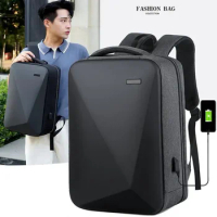 Usb Men's Business Password Double Shoulder Backpack Large Capacity Anti-theft Computer Bag Hard Case Waterproof Travel Backpack
