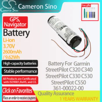 CameronSino Battery for Garmin StreetPilot C320 C340 C330 C530 C550 fits Garmin 361-00022-00 GPS, Navigator battery 2600mAh