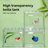 ACCURACY Aquarium Mini Fish Tank Reptile Pet LED Light Box Stackable Aquarium Cylinder Landscape Sea