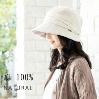 日本 QUEENHEAD 涼爽透氣抗UV抗強風全麻寬緣小臉防曬帽062自然色