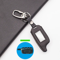 A9 2-Way LCD Remote Control KeyChain Leather Case For Two Way Car Alarm System Twage Starline A9 Key Chain Fob