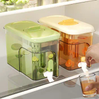 Refrigerator Cold Kettle with Faucet Lemonade Dispenser Cold Drink Bucket Cold Kettle Fruit Tea Ice Water Bottle Ice Cube Mold