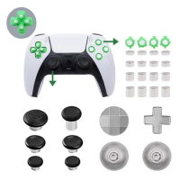 Magnetic Thumbsticks Buttons Dpads, Aluminium Thumbstick Joystick Adjustable Height for Playstation 5 PS5 Controller Replacement