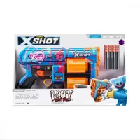 ZURU XSHOT SKINS DREAD POPPY PLAYTIME BLASTER GAMETIME 12 DARTS AIR POCKET TECHNOLOGY MAINAN PISTOL 