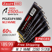 Zsuit M.2 SSD NVMe 2TB M2 2280 PCIe SSD Laptop Internal Solid State Drive SSD 1TB PS5 Wholesale Price SSD Hard Drive Free Shipp