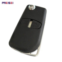PREISEI 10pieces/lot 2 Buttons Right Groove Blade Remote Flip Modified Car Key Shells For Mitsubishi Outlander Grandis Pajero