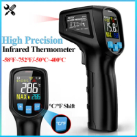 High Precision Infrared Thermometer Non-Contact Digital Thermometers High and Low Temperature Alarm Industrial Temperature Meter