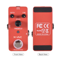 M-VAVE TREMOLO Classic Guitar Effect Pedal True Bypass Fully Metal Shell Mini Single Type Intensity/Rate Knob DC 9V True Bypass
