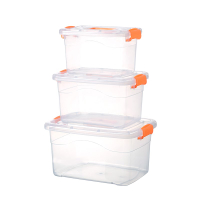 加厚手提透明收納箱塑料玩具收納盒有蓋小中號衣服整理箱儲物箱子