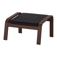 POÄNG 椅凳, 棕色/knisa 黑色, 68x54x39 公分
