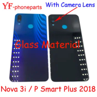 AAAA Quality Glass Material For Huawei Nova 3i / P Smart Plus 2018 Back Battery Cover With Camera Lens Housing Case Repair Parts