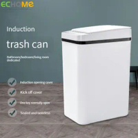 Echome 12L Trash Can Solar Charging Dual Purpose Intelligent Induction Type Household Bathroom Kitchen Footless Deodorization