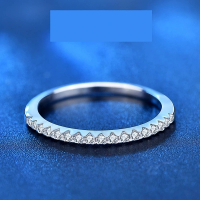 【巴黎精品】莫桑鑽戒指925純銀銀飾(0.015分小心意排戒簡約女飾品p1as65)