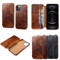 Luxury Real Leather Case Coque Apple Iphone 13 12 11 Pro Xs Max Mini Retro Wallet For Iphone Xr X 8 7 Plus Se 2020 Flip Cover