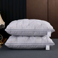 五星級酒店羽絨枕頭芯全棉100%白鵝絨保健枕單雙人壹對裝