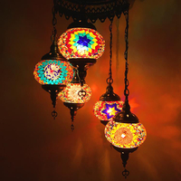 土耳其餐廳吊燈復式樓樓梯長吊燈復古浪漫咖啡廳西餐廳五頭吊燈