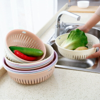廚房單層瀝水籃洗菜籃多功能塑料圓形洗菜盆家用菜籃子水果籃果盤