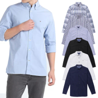 【Tommy Hilfiger】TOMMY 經典刺繡Logo長袖襯衫 上衣-多色組合(平輸品/)