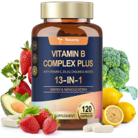 13-in-1 Vitamin B Complex with Vitamin B1, B2, B3 Niacinamide, B4, B5, B6, B7 Biotin, B8 Inositol, B