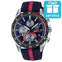 【CASIO 卡西歐】EDIFICE Scuderia Toro Rosso 輕薄藍寶石鏡面藍牙太陽能賽車錶-藍(EQB-1000TR-2A)