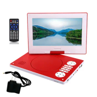 Portable VCD DVD CD MP3 MP4 USB player HD 9 inch screen TF card U disk playback audio and video input output FM radio speakers