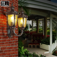 花園燈室外壁燈歐式防水戶外燈具創意庭院燈美式陽臺樓梯雙頭壁燈