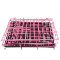 Folding With Toilet Dog Cage Poodle Small And Medium Dog Cat Cage Rabbit Cage Pet Cage(Pink)