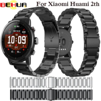22mm Stainless steel Wristband for Original Xiaomi Huami Amazfit Stratos 2 2th pace 3 2 2e band strap bracelet smart watch Band