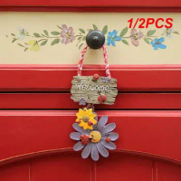 1/2PCS Door Hanging Ornament Resin Warm Seven-star Ladybug Sunflower Listing Sign Small Hanging Wood Decor