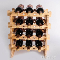 紅酒架 歐式實木紅酒架擺件鬆木葡萄酒架木質酒架創意展示架家用酒櫃裝飾（單層）ATF