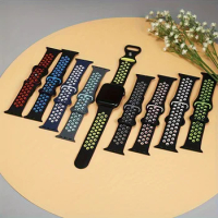 Suitable For Apple Watch Band Two Color Apple Watch With 8-character Buckle Apple Silicone Strap Butterfly Buckle Watch Strap