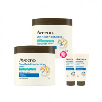 【Aveeno 艾惟諾】燕麥高效舒緩潤膚霜312gx2(修護霜/身體乳/保濕乳液)