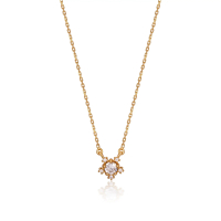 A.CEMI White Zircon Nova Necklace สร้อยคอ ไวท์เซอร์คอน สร้อยคอเงินแท้ ชุบทอง 18K โกลว์