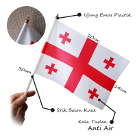 Bendera Tangan Mini Negara Georgia Kecil 14x20 cm - Aksesori Pawai & Festival - Kualitas Nazhifa Pri