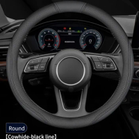 PU Leather Car Steering Wheel Cover 38cm For Toyota Corolla Avensis Yaris Rav4 Hilux Auris 2015 Camry CH-R 2021 Auto Accessories
