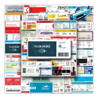 Waterproof Stickers Retro Airline Boarding Passes Tickets Luggage Trolley Cases Suitcases Decorative