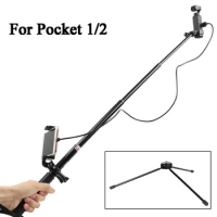 for DJI OSMO Pocket 1/2 Accessory With Selfie Stick Tripod Cell Phone Holder Monopod Rod Extension Data Cable Case for Pocket