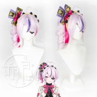 Vtuber NIJISANJI EN ILUNA Maria Marionette Cosplay Wig Pink Ponytail Heat Resistant Synthetic Hair Halloween Wig(no Headwear)