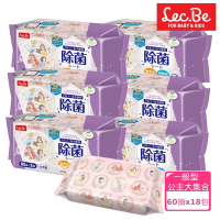 日本LEC 迪士尼抗菌濕紙巾箱購公主大集合60抽X18包入