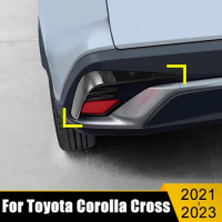 Car Rear Fog Light Lamp Cover Trim Bumper Reflector Decoration Accessories For Toyota Corolla Cross XG10 2021 2022 2023 Hybrid