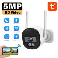 Kamera Tuya Bullet Luar Ruangan 5MP 2.4G WiFi IP Camera 120° Kamera Pengawasan CCTV Perlindungan Kes