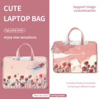 DIY Laptop Bag Laptop Sleeve Case Multi Size 12 13 14 15 17 inch Cartoon Rabbit Bag Computer Hand Bag Messenger Bag Laptop Case