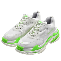 BALENCIAGA 經典流線運動鞋(白/螢光綠色)
