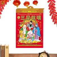 Traditional Chinese Calendar Wall-Mounted Old Almanac 2024 Lunar Calendar Wall Decorations Feng Shui Calendar With 24 Solar
