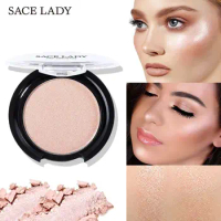 SACE LADY 6 Colors Highlighter Powder Face Iluminator Makeup Professional Glitter Palette Make Up Glow Brighten Cosmetic
