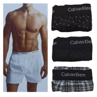 Calvin Klein 凱文克萊 3件組 男純棉平織平口褲 CK男內褲(寬鬆內褲 棉質內褲 四角褲 透氣 男生內褲)