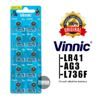 Baterai VINNIC LR41 AG3 L736F 192 ORIGINAL BATTERY ALKALINE 1.5 VOLT Batre